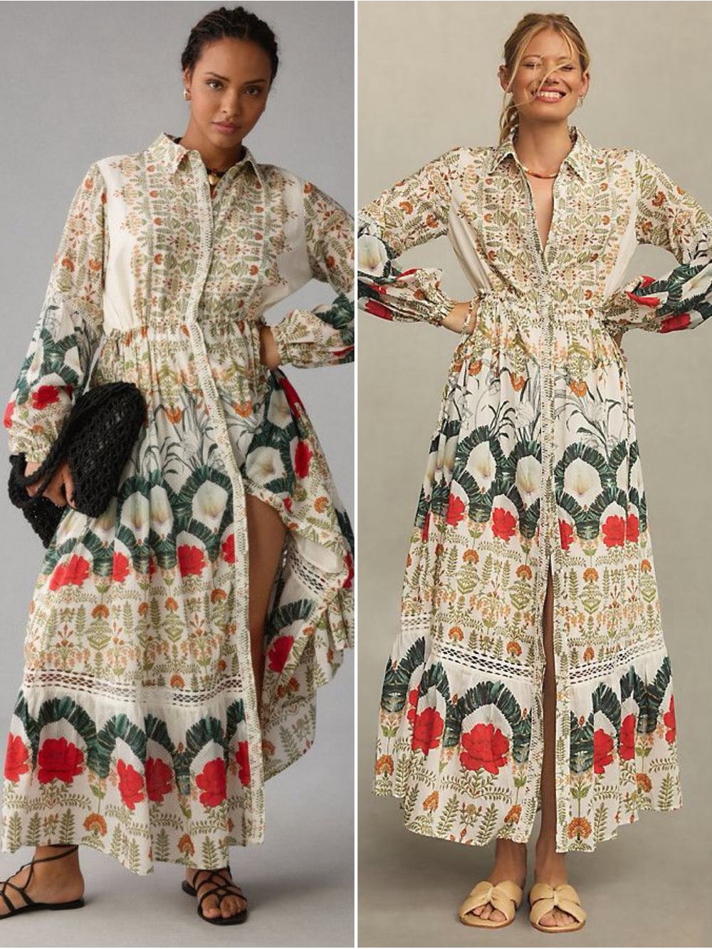 RARE Anthropologie Printed Buttondown Midi Shirtdress in Botanical Size 3X